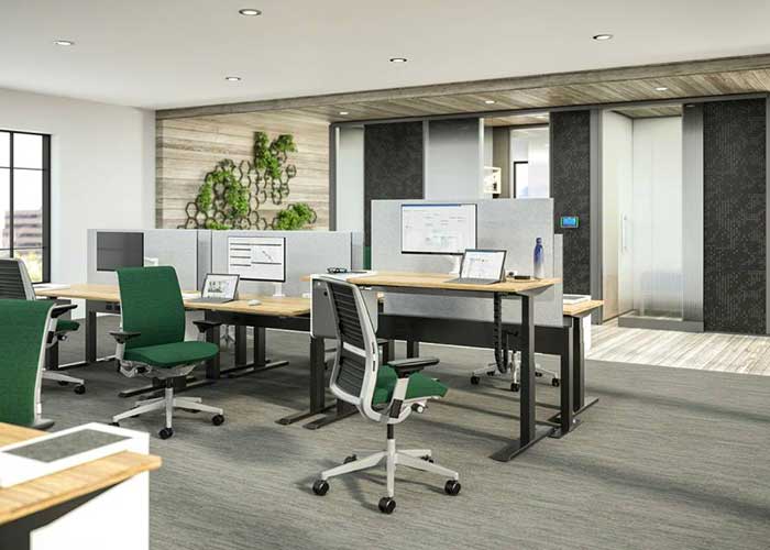 Используя крепления для офисных перегородок, можно разделить рабочее пространство
